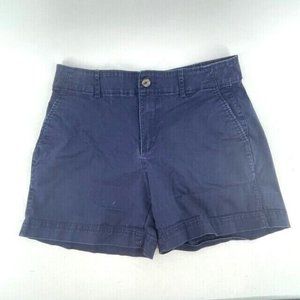 GAP Women's Blue Chino Khaki 5" Shorts Size 4 Casual Summer Flat Front
